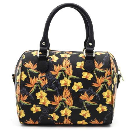Black Panther Floral Cross Body Duffle Bag