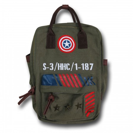 Captain America Military Green Canvas Backpack