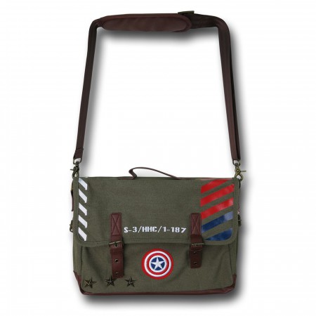 Captain America Military Green Canvas Messenger Bag
