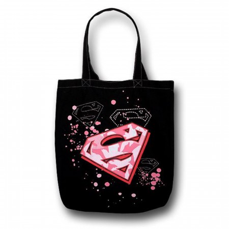 Supergirl Splatter Symbol Black Handbag