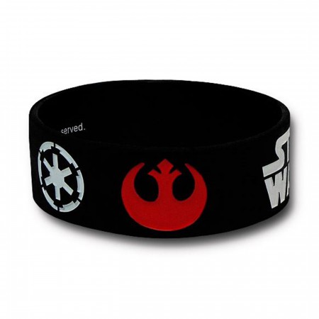 Star Wars Empire and Rebel Symbol Rubber Wristband