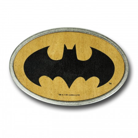 Batman Faux Mahogany Symbol Belt Buckle