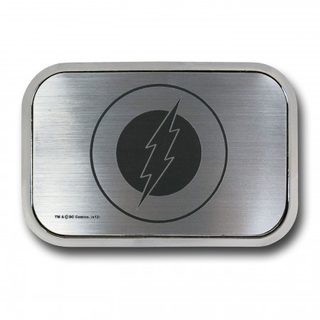 Flash Symbol Brushed Rectangular Belt Buckle