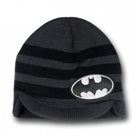 Batman Black and Grey Billed Knit Beanie