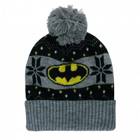 Batman Snowflake Pom Pom Beanie