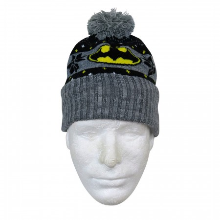 Batman Snowflake Pom Pom Beanie