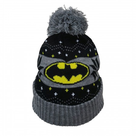 Batman Snowflake Pom Pom Beanie