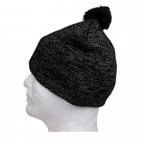 Black Widow Symbol Pom Pom Beanie