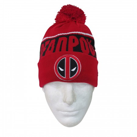 Deadpool Fleece Lined Pom Pom Beanie