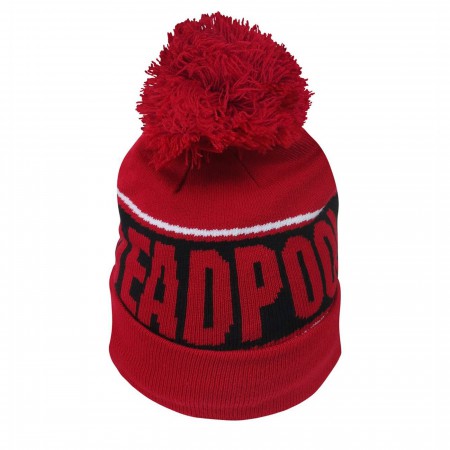 Deadpool Fleece Lined Pom Pom Beanie