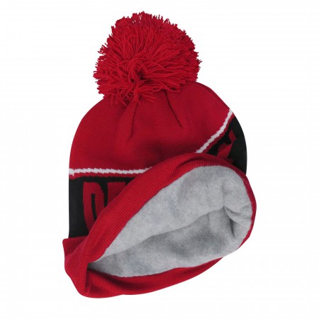 Deadpool Fleece Lined Pom Pom Beanie