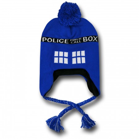 Doctor Who Police Box Laplander Royal Blue Beanie