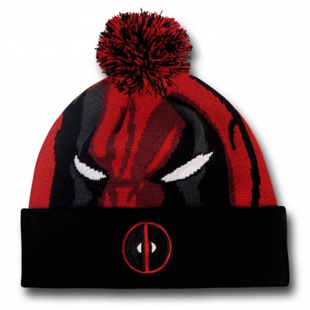 Deadpool Face Pom Pom Beanie