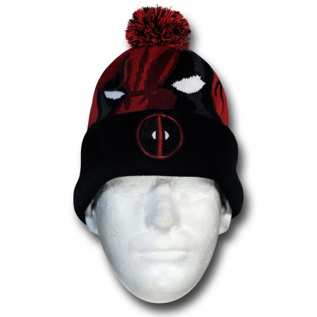 Deadpool Face Pom Pom Beanie