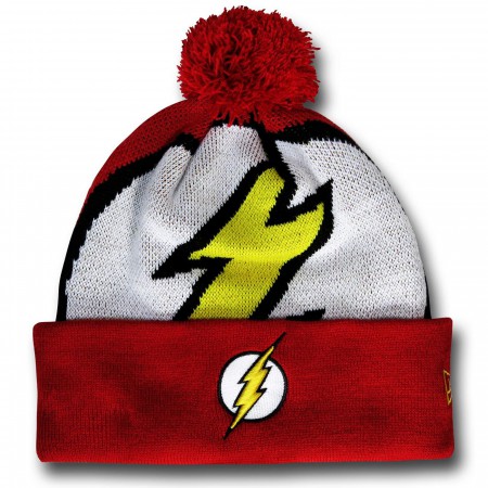 Flash Symbol Pom Pom Beanie