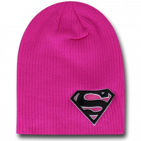 Supergirl Pink Slouch Beanie