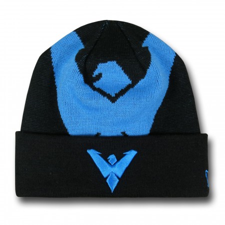 Nightwing New Era Big Symbol Black Knit Beanie