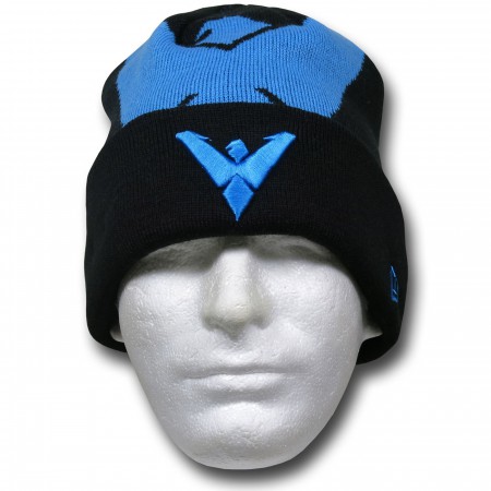 Nightwing New Era Big Symbol Black Knit Beanie