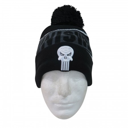 Punisher Fleece Lined Pom Pom Beanie