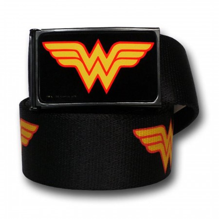 Wonder Woman Symbols Black Web Belt