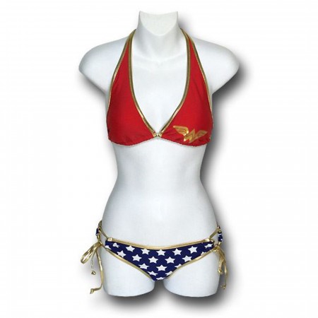 Wonder Woman Halter Top Bikini Set