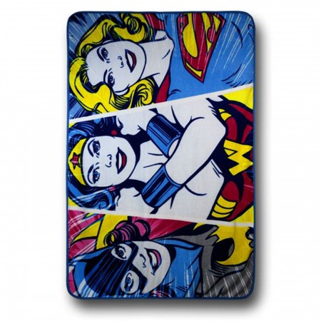 DC Superheroines Fleece Throw Blanket