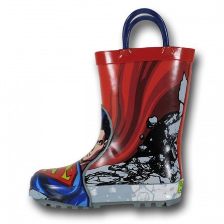 Superman Fist-Up Kids Rubber Rain Boots