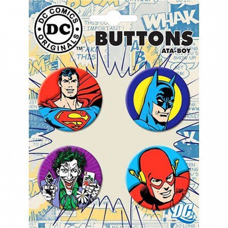 DC Comics Character Heads Set of 4 Buttons