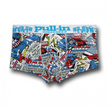 Captain America Mens Shorty Pull In Boxer Briefs
