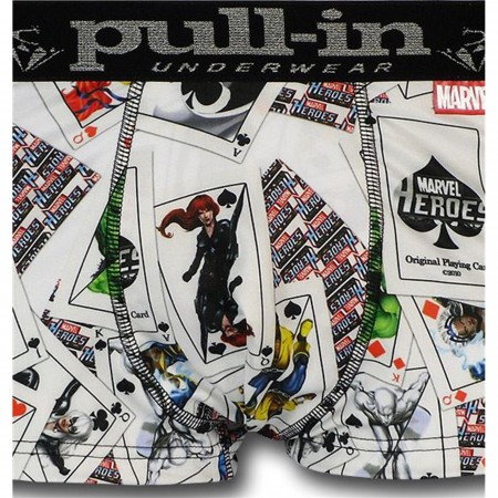 Marvel Cards Mens Shorty Pull-In Boxer Briefs