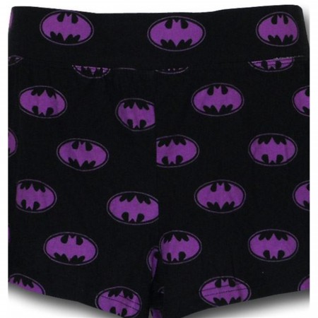 Batgirl Purple Symbol Black Sleep Shorts