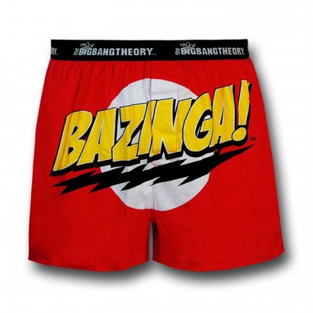 Big Bang Theory Bazinga White Circle Knit Boxers