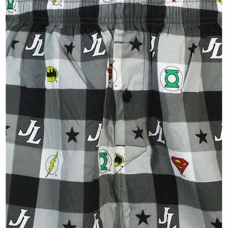 JLA Plaid Symbols Boxer Shorts