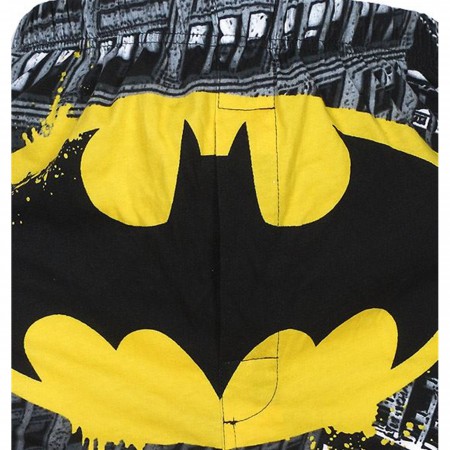 Batman Painted Symbol on City Boxer Shorts