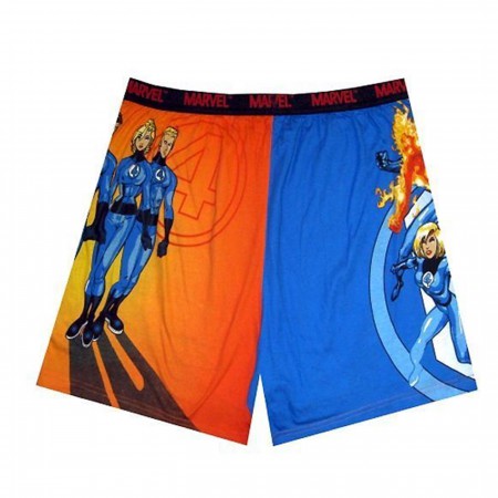 Fantastic Four Blue and Orange Boxer Shorts