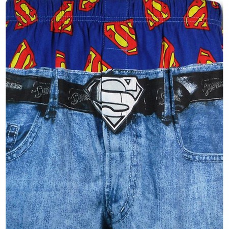 Superman Under Jeans Boxer Shorts