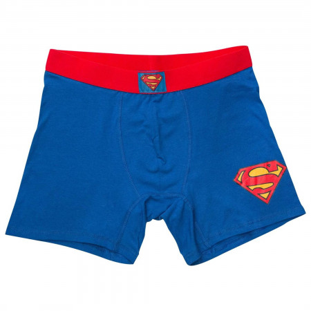 2 Pairs SWIM644 DC Comics Mens Superman Cotton Rich Boxer Shorts 