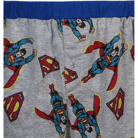 Superman Flying Image Grey Boxer Shorts