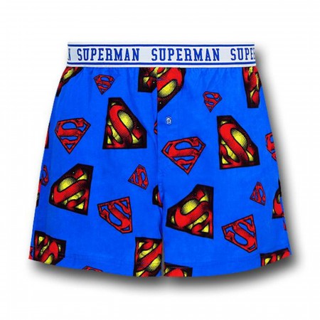 Superman Cartoon Print Symbols Boxers