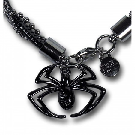 Spiderman Black & Silver Bracelet With Spider