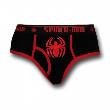 Spiderman Red Symbol Black Briefs