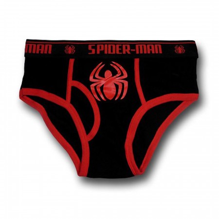 Spiderman Red Symbol Black Briefs