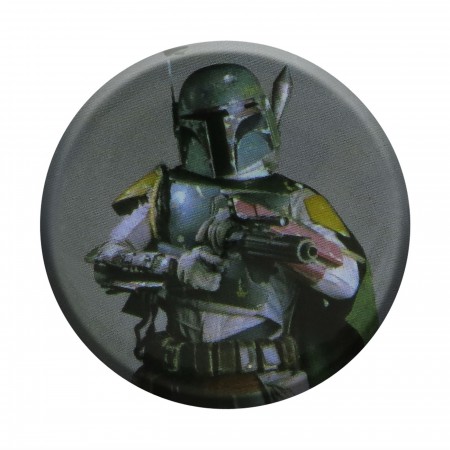 Star Wars Boba Fett on Grey Button