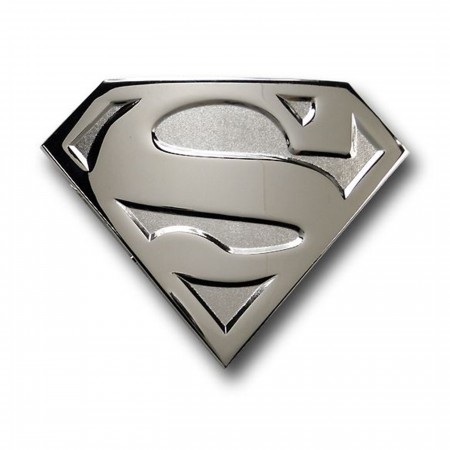 Superman Silver Embossed Symbol Belt Buckle