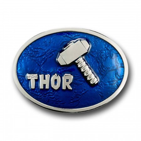 Thor Blue Oval Belt Buckle