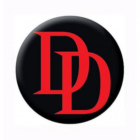 Daredevil Red Logo Black Button