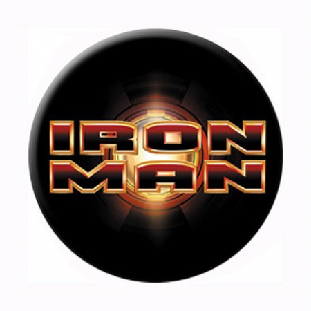 Iron Man Movie Logo Button