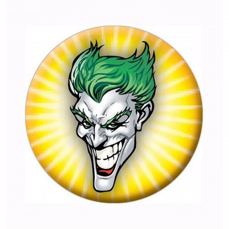 Joker Crazy Face Yellow Button