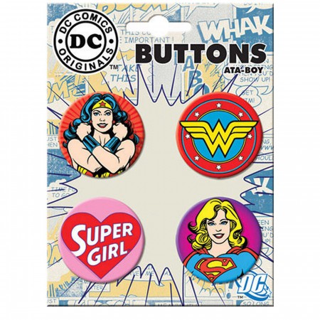 Wonder Woman Supergirl Button Set