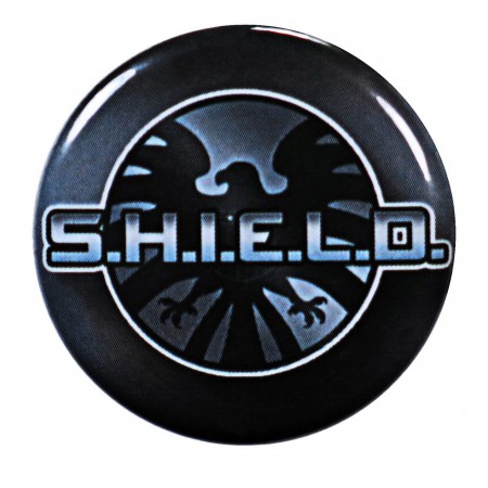 Shield Logo and Symbol Grey Button
